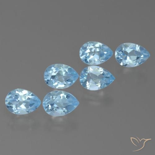 3.31ctw Natural Azul Cielo Topacio, En forma de pera, VS