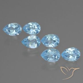 Gemas de Topacio Azul Cielo natural de 3.31 ct, En forma de pera, VS