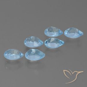 Gemas de Topacio Azul Cielo natural de 3.31 ct, En forma de pera, VS