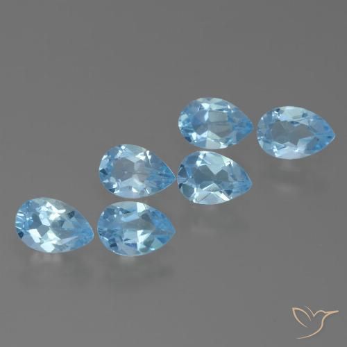 3.16ctw Natural Azul Suizo Topacio, En forma de pera, VS