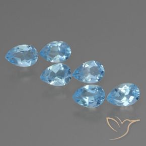 Gemas de Topacio Azul Suizo natural de 3.16 ct, En forma de pera, VS