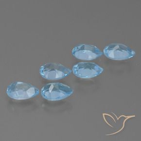 Gemas de Topacio Azul Suizo natural de 3.16 ct, En forma de pera, VS