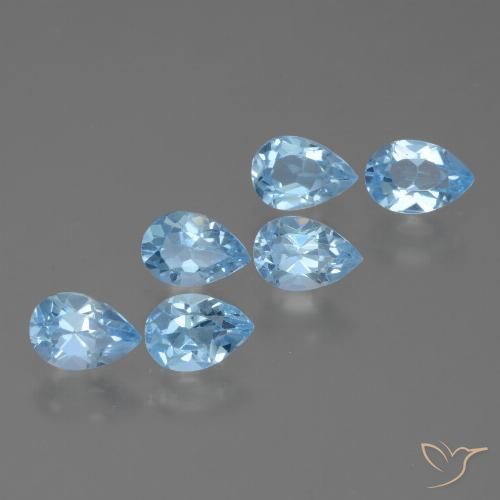 3.22ctw Natural Azul Suizo Topacio, En forma de pera, VS