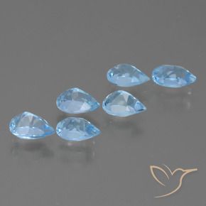 Gemas de Topacio Azul Suizo natural de 3.22 ct, En forma de pera, VS