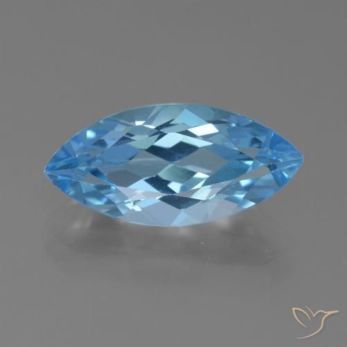 3.94ct Natural Azul Suizo Topacio, Marquesa, VS