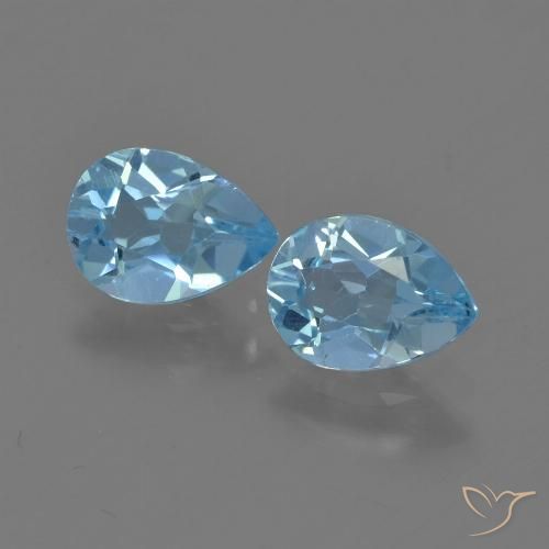 1.66ctw Natural Azul Suizo Topacio, En forma de pera, VVS-VS