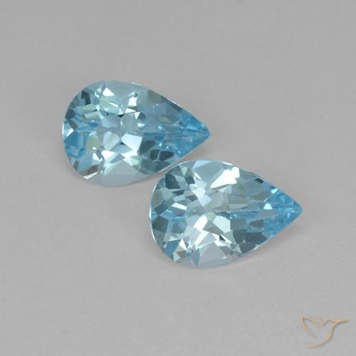 1.41ctw Natural Azul Cielo Topacio, En forma de pera, VS
