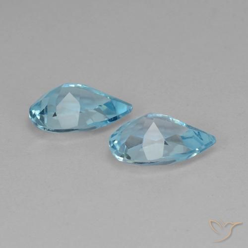 Gemas de Topacio Azul Cielo natural de 1.41 ct, En forma de pera, VS