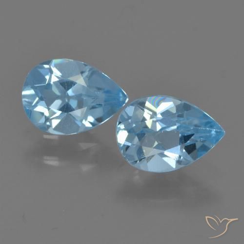 1.68ctw Natural Azul Suizo Topacio, En forma de pera, VS