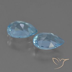 Gemas de Topacio Azul Suizo natural de 1.59 ct, En forma de pera, VVS-VS