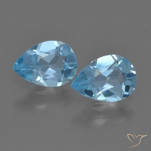 1.54ctw Natural Azul Suizo Topacio, En forma de pera, VS