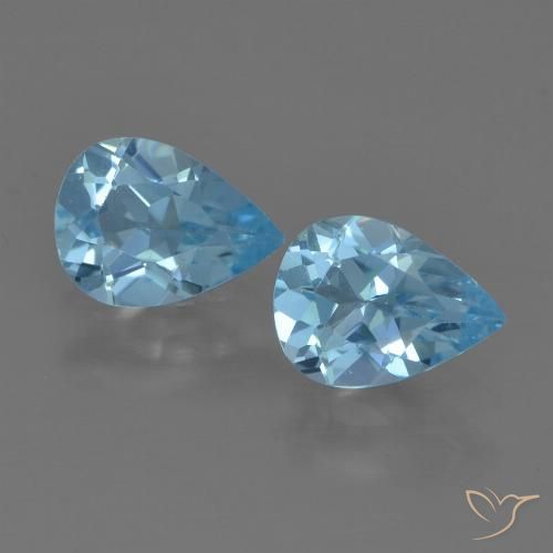 1.43ctw Natural Azul Suizo Topacio, En forma de pera, VS
