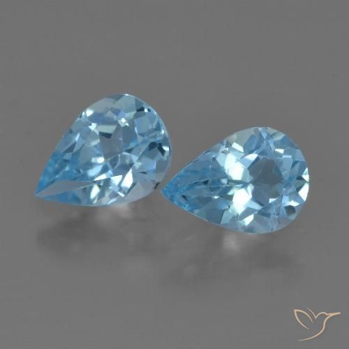 1.54ctw Natural Azul Suizo Topacio, En forma de pera, VVS-VS