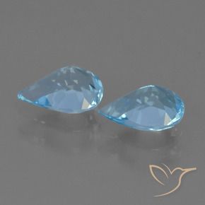 Gemas de Topacio Azul Suizo natural de 1.54 ct, En forma de pera, VVS-VS