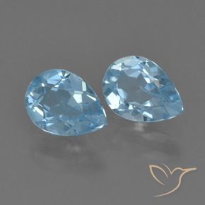 Gemas de Topacio Azul Suizo natural de 1.64 ct, En forma de pera, VS