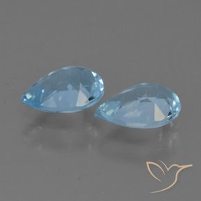 Gemas de Topacio Azul Suizo natural de 1.64 ct, En forma de pera, VS