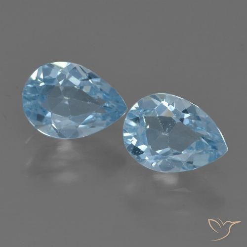 1.77ctw Natural Azul Suizo Topacio, En forma de pera, VS