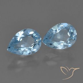Gemas de Topacio Azul Suizo natural de 1.77 ct, En forma de pera, VS