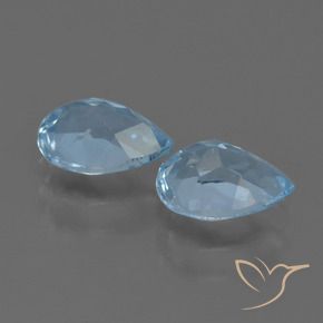 Gemas de Topacio Azul Suizo natural de 1.77 ct, En forma de pera, VS