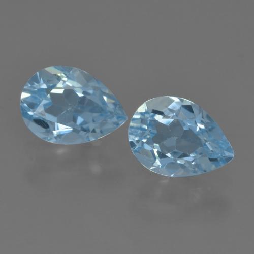Gemas de Topacio Azul Suizo natural de 1.69 ct, En forma de pera, VS