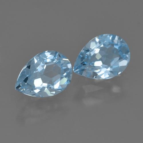 Gemas de Topacio Azul Suizo natural de 1.69 ct, En forma de pera, VS