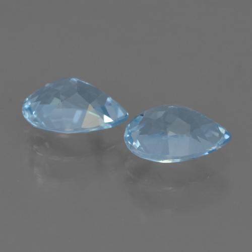 Gemas de Topacio Azul Suizo natural de 1.69 ct, En forma de pera, VS