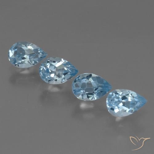 2.15ctw Natural Azul Suizo Topacio, En forma de pera, VS
