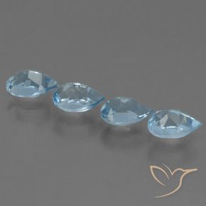 Gemas de Topacio Azul Suizo natural de 2.15 ct, En forma de pera, VS