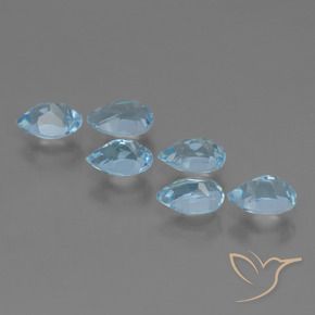 Gemas de Topacio Azul Cielo natural de 3.06 ct, En forma de pera, VS