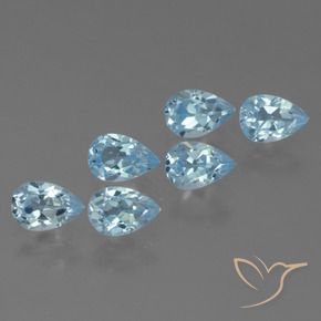 Gemas de Topacio Azul Cielo natural de 3.55 ct, En forma de pera, VS