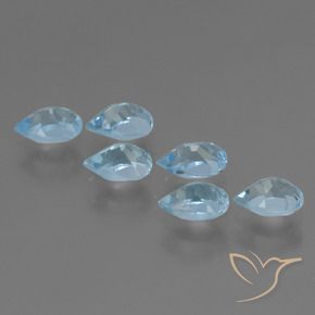 Gemas de Topacio Azul Cielo natural de 3.55 ct, En forma de pera, VS