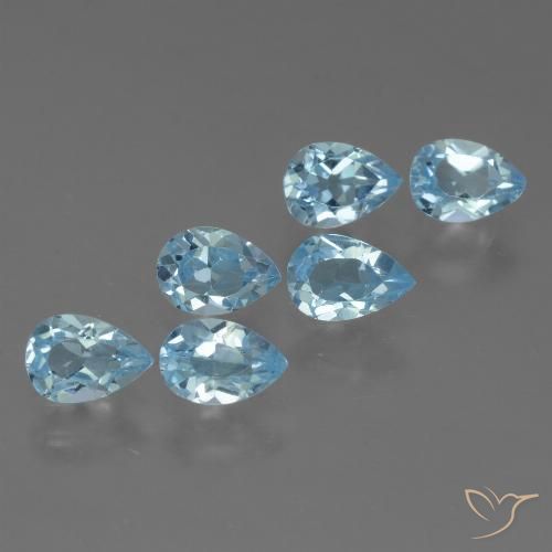 3.62ctw Natural Azul Cielo Topacio, En forma de pera, VS