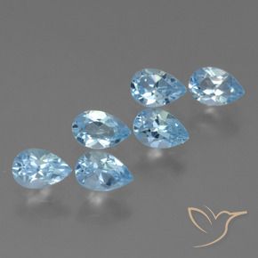 Gemas de Topacio Azul Cielo natural de 3.53 ct, En forma de pera, VS