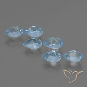 Gemas de Topacio Azul Cielo natural de 3.53 ct, En forma de pera, VS