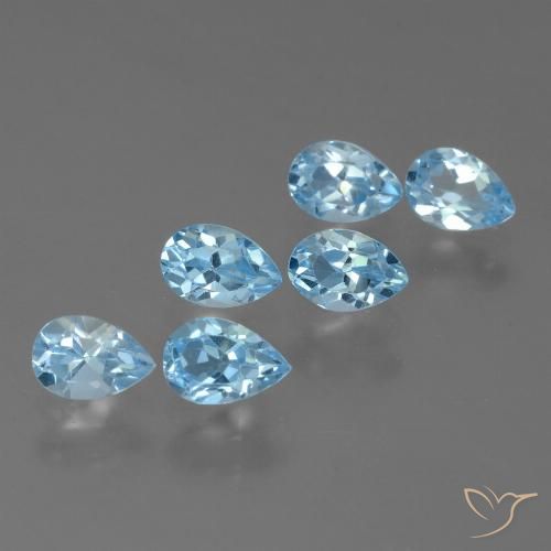 3.45ctw Natural Azul Cielo Topacio, En forma de pera, VS