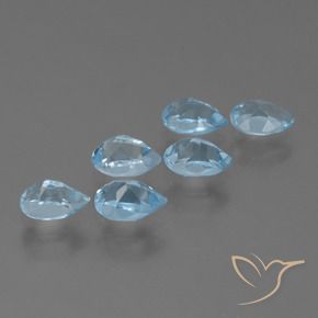 Gemas de Topacio Azul Cielo natural de 3.45 ct, En forma de pera, VS