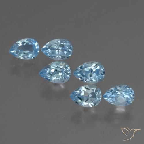 3.71ctw Natural Azul Cielo Topacio, En forma de pera, VS