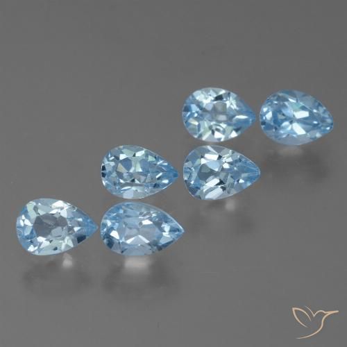 3.77ctw Natural Azul Suizo Topacio, En forma de pera, VS, Photo A