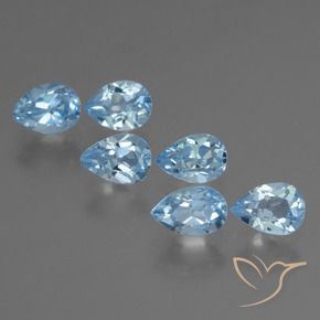 Gemas de Topacio Azul Suizo natural de 3.77 ct, En forma de pera, VS