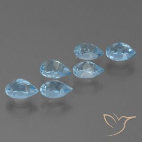 Gemas de Topacio Azul Suizo natural de 3.77 ct, En forma de pera, VS