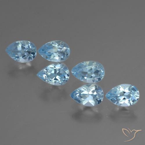 3.44ctw Natural Azul Suizo Topacio, En forma de pera, VS
