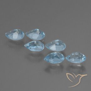 Gemas de Topacio Azul Suizo natural de 3.44 ct, En forma de pera, VS