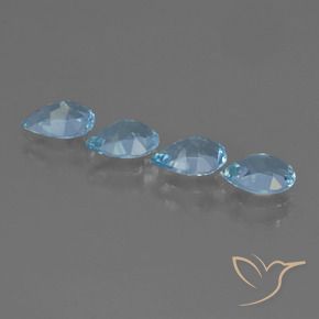 Gemas de Topacio Azul Suizo natural de 3.02 ct, En forma de pera, VS
