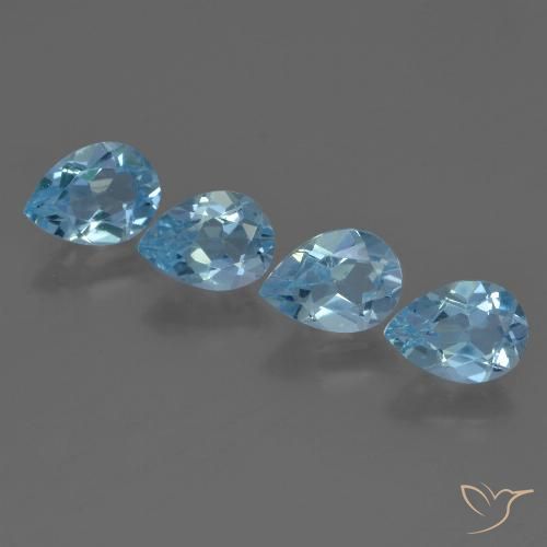 3.18ctw Natural Azul Suizo Topacio, En forma de pera, VS