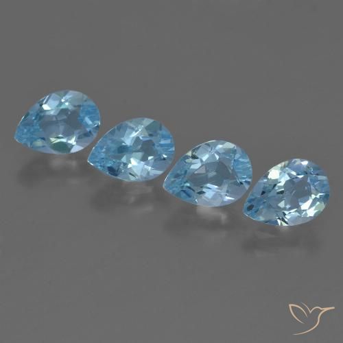 3.33ctw Natural Azul Suizo Topacio, En forma de pera, VS
