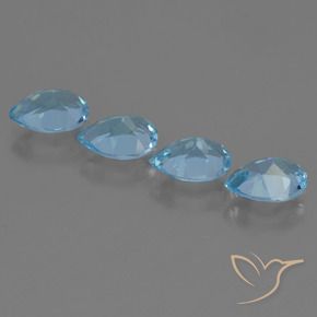 Gemas de Topacio Azul Suizo natural de 3.35 ct, En forma de pera, VS
