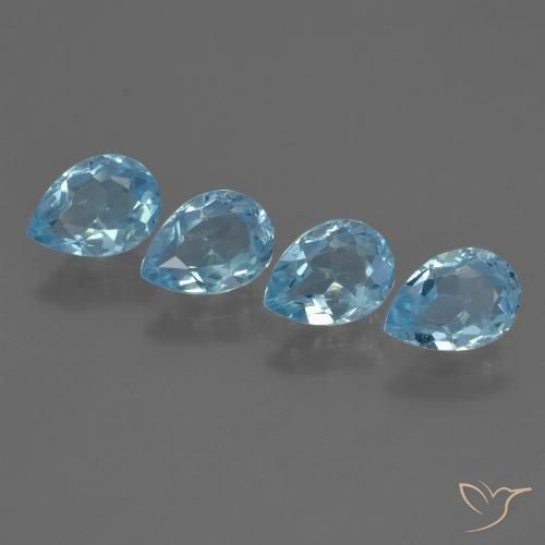 3.47ctw Natural Azul Cielo Topacio, En forma de pera, VS
