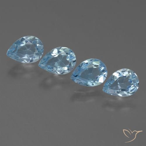 3.37ctw Natural Azul Cielo Topacio, En forma de pera, VS