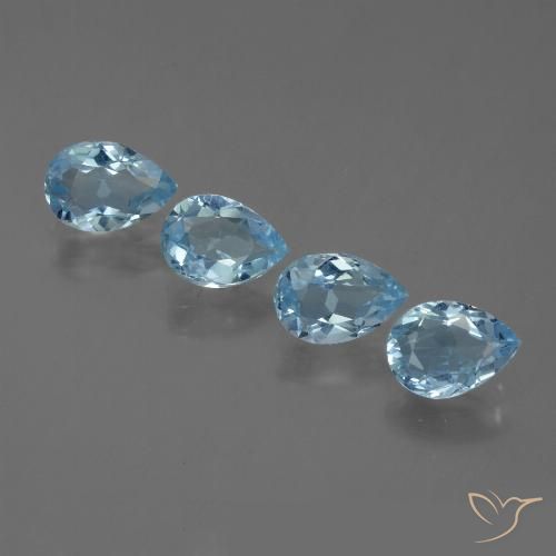 3.27ctw Natural Azul Cielo Topacio, En forma de pera, VS