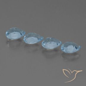 Gemas de Topacio Azul Cielo natural de 3.27 ct, En forma de pera, VS